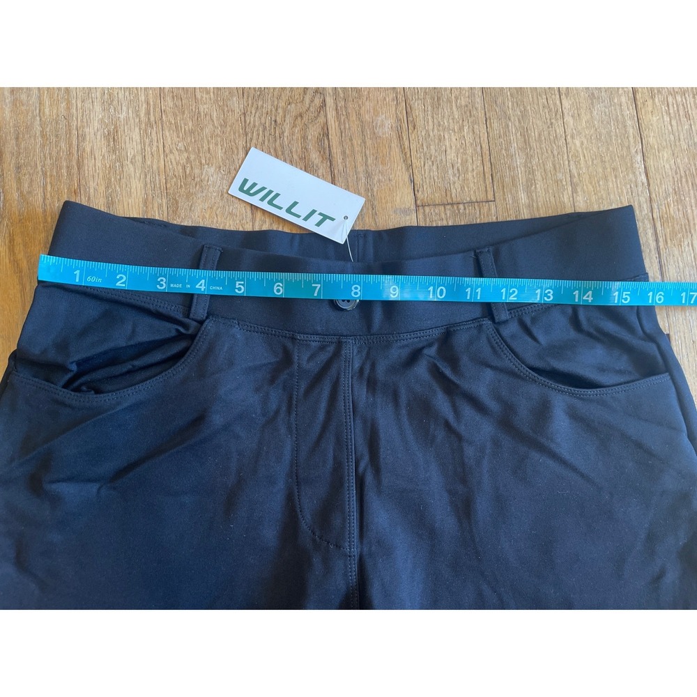 Willit Womens Black Dress Yoga Pants Straight Leg Work Trousers Size L 29 Inseam - Picture 2 of 5